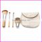 Hot 4PCS Earth-Friendly Bamboo Handle Makeup Brushes Set Cosmetics Tools Kit With Hemp Linen Bag