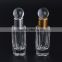Unique shaped 10ml empty clear glass essential oil bottle with glass stopper and aluminum cap for perfume packaging