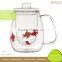 2014 Unique New Design Borosilicate 450Ml Glass Teapot
