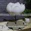 Resin Decorative Purity White Lotus Flower Table Desk Lamp