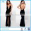 Hot Sexy Evening Dress 2017 New Design Neck Band Detail Plunge Long Maxi Dress
