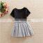 100% cotton seercusker baby girl romper swan printing baby lovely jumpsuit