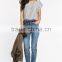 100% polyester rounded hem girls full print t shirt