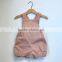 Summer Latest Design Baby Girls Clothes Toddler Soild Pink Jumpsuit Infant Sleeveless Linen Fabric Romper