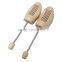 Shoe tree type and wood material shoe stretcher with bendable spring