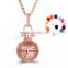 rose color color brass Pregnant Ball Locket Sweater Necklace