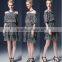 Latest high fashion printed women ruffle raglan dress cap sleeve ruffle dress