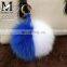 2016 Fashion Mixed Colors Genuine Fox Fur Pompom Key Chains