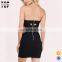 China women dress factory black hollow sexy bandage mini evening dress