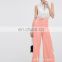 OEM service China manufacturer pink casual loose wide leg latest design ladies office pants