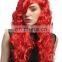 Party wigs,red long wave syntheic wig for carnival P-W187
