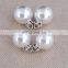 2017 pearl button Flatback button with rhiestone for garment decoration