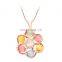 New Hot Sale Beautiful Colorful Fenghua Shape Opal Rose Gold Pendant Necklace For Grils