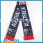 2016 Hot Sale promotional gifts 100% Acrylic custom football scarf knitted pattern /Embroidery scarf