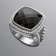 Fine Jewelry 925 Sterling Silver 17mm Black Onyx Albion Ring