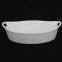 High quality hotel used white oval melamine bowl with handle