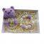 Baby Gift Bear Wooden Ring and Crochet Beads Teething Bracelet Rattle