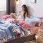 2020 hot selling drop shipping reactive printing floral cotton and flannel super soft and warm bed linen 4pcs bedding set