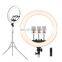 Dimmable 18'' LED Selfie Ring Light Photography Lighting 2.1M tripod stand Video Live LED Selfie Ring lamp with tripod