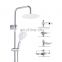 Stainless Steel White Showering Rain Shower Set with Ultra-thin Shower Heads