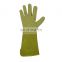 HANDLANDY Green Pigskin Leather Thorn Proof Rose Pruning Yard Work Gloves Long Gardening Gloves For Men Women