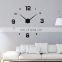 hot sale decorative 3d diy wall mounted frameless sticker clock for home