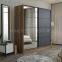 Modern 2 Mirror Doors Sliding Wardrobe Armoire