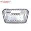 RS6 front grille for Audi A6 S6 C7 A6L center honeycomb mesh ABS bumper grill 2012-2015 chrome black style