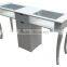 Salon Equipment:Double Nail Table, Manicure Table Nail Salon Furniture