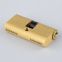 anti-theft rust-proof gold color oval shaped double open brass lock cylinder