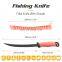 New Outdoor Fishing Tool Fishing Knife TPR&ABS Handle Non-slip Portable Fillet Knife Black Coated Stainless Steel Fish Knife