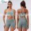 Sport exercise gym wear yoga clothes activewear sets for women sports bra and biker shorts sets womens workout yoga shorts sets