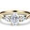 Main oval cut and two pear diamond ring