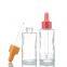 Clear glass dropper bottle round multi colors dropper cap perfume skin care oil serum essential oil dropper bottles