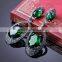 High Quality Jewelry New Black Rhodium Green Crystal Fashion Drop Earrings Wholesale