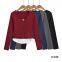 European style V-neck color-matched patchwork faux two-piece long-sleeved T-shirt for women in autumn and winter, new style, with a ladylike temperament, fits well and makes the figure look slimmer.