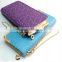 New eco-friendly pu diamond wallet ladies long style clutch purse