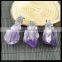 LFD-0057P ~ Wholesale Amethyst Rough Stone Point Pendant Pave Rhinestone Crystal Charms Pendants For Necklace Jewelry Making