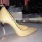 Nude Patent Leather Metal Heel High Heeled Dress Shoes