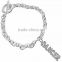 Genuine Austrian Clear Crystal "Dancer" Charm Chain Link Bracelet