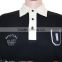 Men's heavy cotton black custom printed long sleeve football jersey