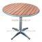 Aluminum frame wood garden round dining table wood sets