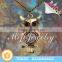 Yiwu Customized Antique Style Metal Chain Skull Charm Necklaces for Student