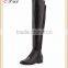 O6 Wholesale fashion winter ladies knee high long boots calf skin and fine elastic leather ladies boots