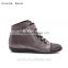 2016 Fashion lace up western studded grey wedge sneakers women