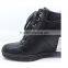 elegant pure black gusset boot