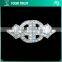 5MM 2MM Clear Crystal Rhinestone Ribbon Rhodium Metal Pair Buckle