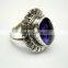 Amethyst Facet 925 Sterling Silver Ring, Checker Cut Purple Gemstone Ring, Designer Oxidized Silver Handmade Ring