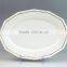 Tableware white gold rim embossed bulk custom ceramic plates