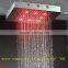 500*360mm morrie stainless steel shower head silica gel shower head temperature control led color rainfall shower head